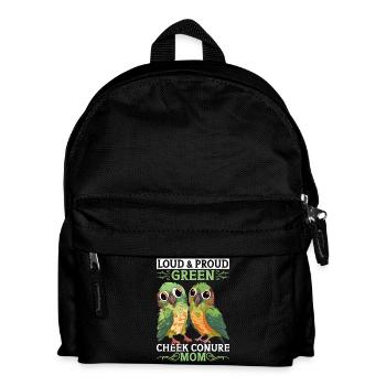 Laut & Stolz Grüne Sittich Mama Conure Papagei - Kinder Rucksack - Schwarz - Vorne