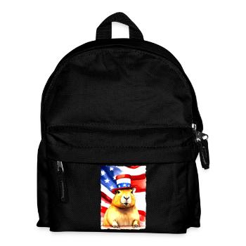 Nagetier "Capybara President" - Kinder Rucksack - Schwarz - Vorne