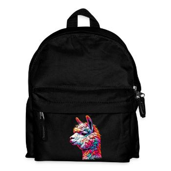 Alpaka - Kinder Rucksack - Schwarz - Vorne