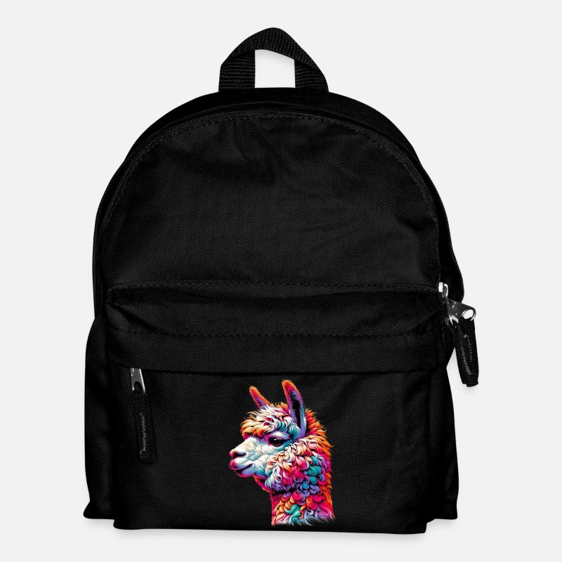 Alpaka - Kinder Rucksack - Schwarz