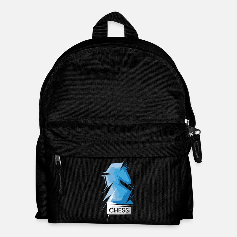 Schach Pferd Origami abstrakt Symbol Illustration - Kinder Rucksack - Schwarz