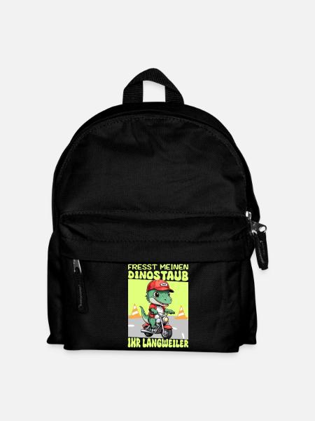 Dinosaurier auf Motorrad - Kinder Rucksack - Schwarz