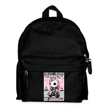 Unicorn on motorcycle - Kids' Backpack - black - Front