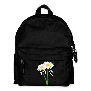 Dekorative Blüte an grünem Stiel - Kinder Rucksack - Schwarz - Vorne