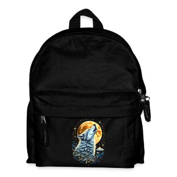 Wolf and Moon – Mystical Work of Art - Kids' Backpack - black - Front