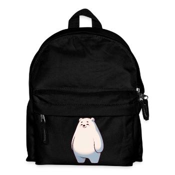 Mignon ours polaire dessin animé Heureux Détendu - Sac à dos Enfant - noir - Devant
