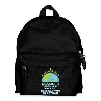 Respect Nature's Gift Planet Environmental Earth D - Kinder Rucksack - Schwarz - Vorne