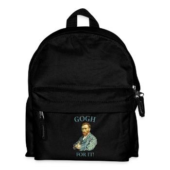 Gogh dafür! Lustiger Van-Gogh-Witz - Kinder Rucksack - Schwarz - Vorne