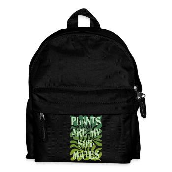 Plants Are My Soulmates Lettering - Kids' Backpack - black - Front