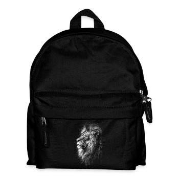 Lion Silhouette Drawing - Kids' Backpack - black - Front