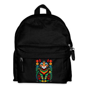Folk Cat – Colorful Soul of Nature - Kids' Backpack - black - Front