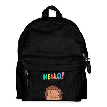 Niedlicher Igel sagt Hallo - Geschenkidee - Baby - Kinder Rucksack - Schwarz - Vorne