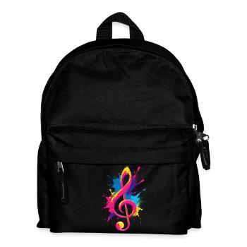Clé colorée avec éclaboussures de peinture - Sac à dos Enfant - noir - Devant
