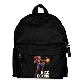 Kickboxer Cool Abstrait Power Kickboxing Cadeau - Sac à dos Enfant - noir - Devant