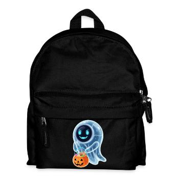 Robot Ghost with Pumpkin Bucket - Kids' Backpack - black - Front