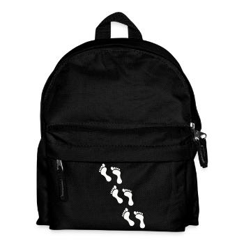 Kleine Fußabdrücke auf Schwarz - Kinder Rucksack - Schwarz - Vorne