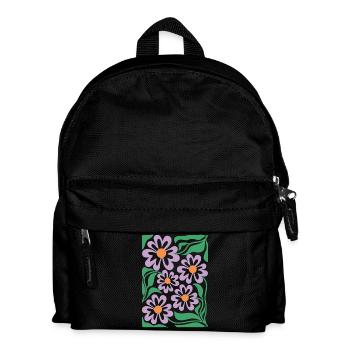Purple Floral Pattern Boho Flora - Kids' Backpack - black - Front