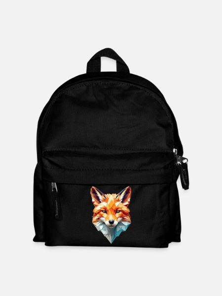 Geometrischer Fuchskopf - Kinder Rucksack - Schwarz