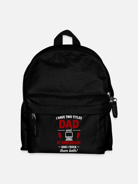 Vater und IT-Spezialist – Ich rocke beide Titel - Kinder Rucksack - Schwarz