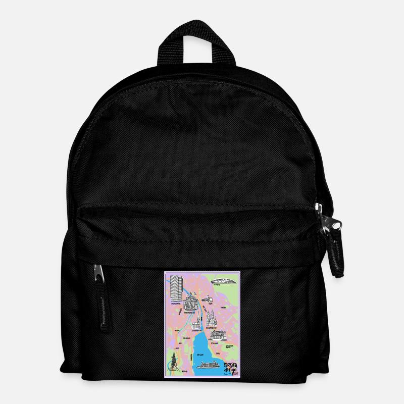Stadt Zürich - Kinder Rucksack - Schwarz
