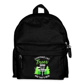 Sometimes I Hit Trees Disc Golf Basket Art - Kinder Rucksack - Schwarz - Vorne