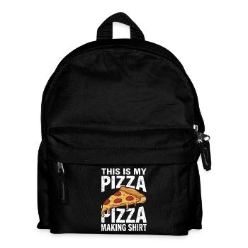 Voici mon t-shirt de pizza : design gastronomique drôle - Sac à dos Enfant - noir - Devant
