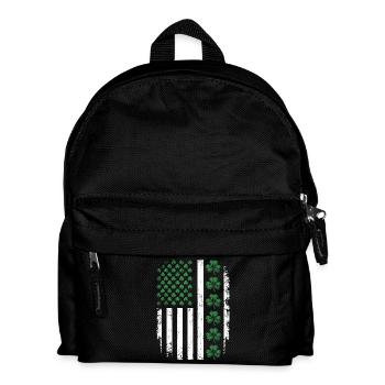Irish Shamrock USA Flag - Kids' Backpack - black - Front