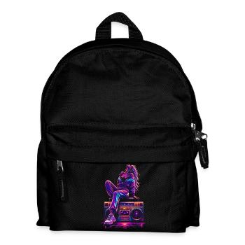 lässige Frau auf der Boombox im 80er Stil - Kinder Rucksack - Schwarz - Vorne