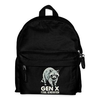 Vintage Raccoon Gen X Feral Generation - Kids' Backpack - black - Front