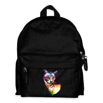 Neon Cat - Kids' Backpack - black - Front