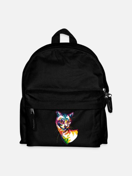 Neon Cat - Kids' Backpack - black