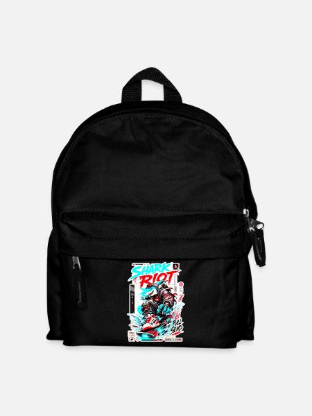 Shark Riot Streetwave Full Send Skate-Design - Kinder Rucksack - Schwarz