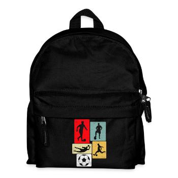 Fußball Retro - Kinder Rucksack - Schwarz - Vorne