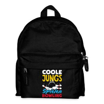 Coole Jungs Spielen Bowling - Kinder Rucksack - Schwarz - Vorne