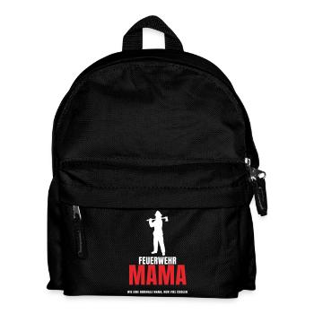 Feuerwehr Mama wie eine normale Mama nur cooler - Kinder Rucksack - Schwarz - Vorne