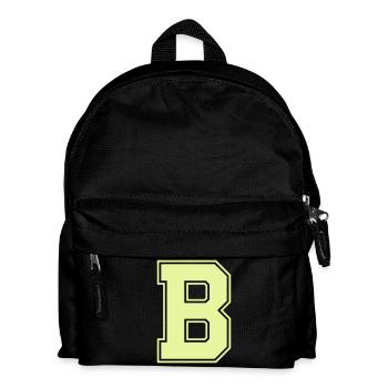 Leuchtendes B im Varsity-Stil - Kinder Rucksack - Schwarz - Vorne