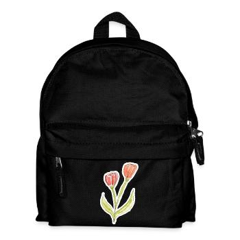 Wasserfarbene Tulpe - Kinder Rucksack - Schwarz - Vorne