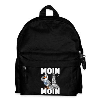 Moin Moin Norden - Maritimes Norddeutsch Design - Kinder Rucksack - Schwarz - Vorne