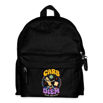 Carb Diem – Use the Bread Slice - Kids' Backpack - black - Front