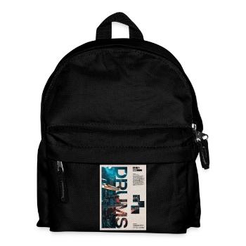 Trommel-Collage-Trommlerkunst - Kinder Rucksack - Schwarz - Vorne