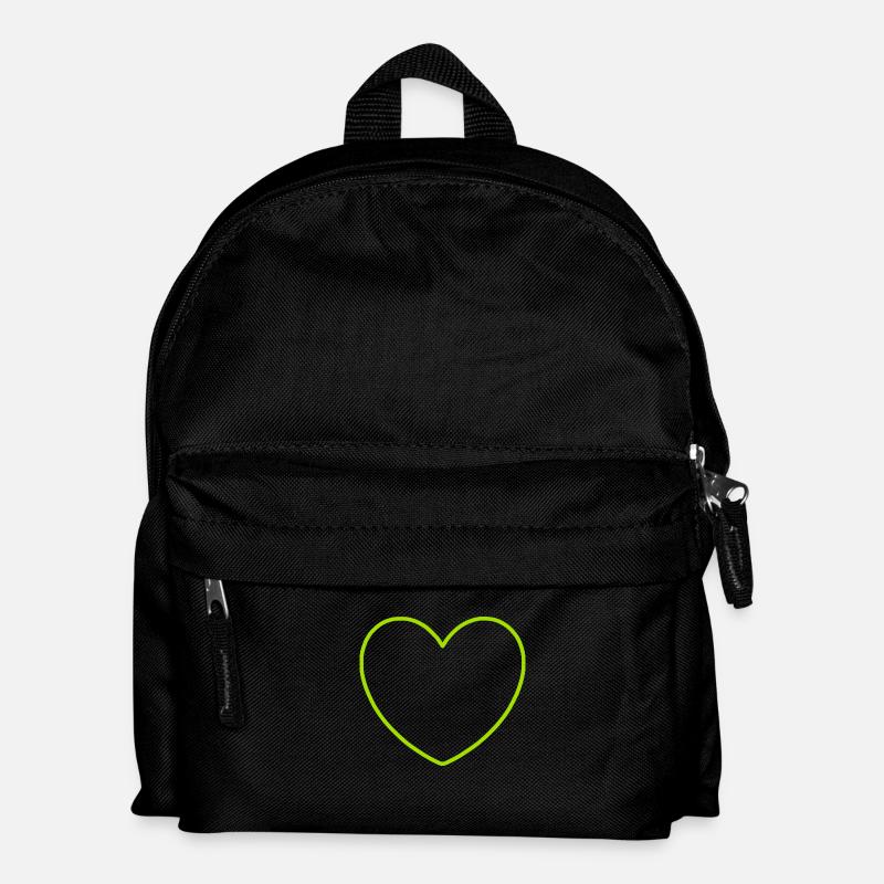 Cœur vert Cadeau Vert Saint Valentin - Sac à dos Enfant - noir