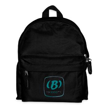 Brailleschrift in Smaragdgrün, Silbergrau (editierbar) - Kinder Rucksack - Schwarz - Vorne