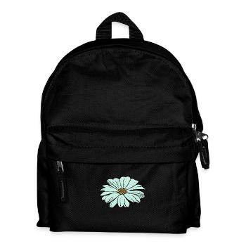 Flower, light blue, blue flower - Kids' Backpack - black - Front