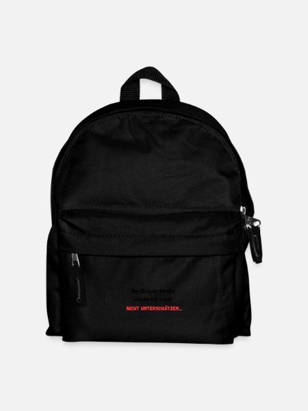 Nicht Unterschätzen Realistische Botschaft - Kinder Rucksack - Schwarz