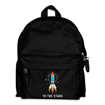 Rocket on a starry background - Kids' Backpack - black - Front