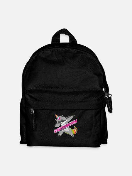 Raccoonicorn Dabbing Funny Raccoon - Kids' Backpack - black