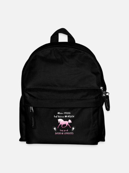 Pferd Spruch Lustig Reiten Reiterferien Geschenk - Kinder Rucksack - Schwarz