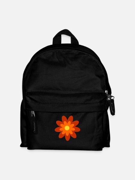 70er Jahre Blume Muster - Kinder Rucksack - Schwarz