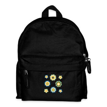 70er Jahre Blume Muster grün - Kinder Rucksack - Schwarz - Vorne