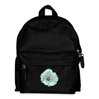 Flower, Light Blue, Blue Flower, Mauve - Kids' Backpack - black - Front